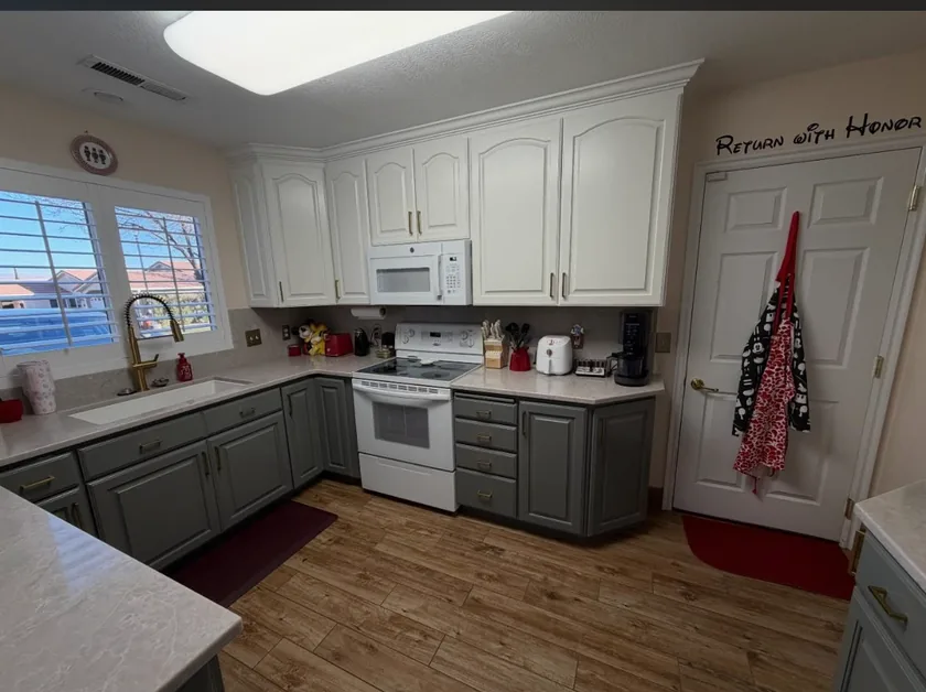 Kitchen cabinets after refinishing