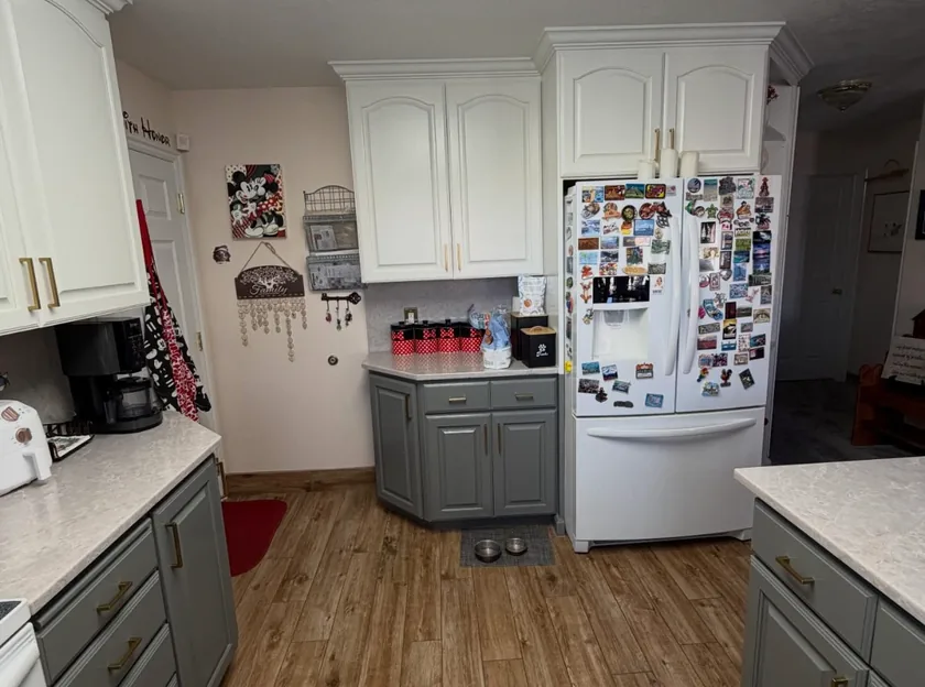 Kitchen cabinets after refinishing